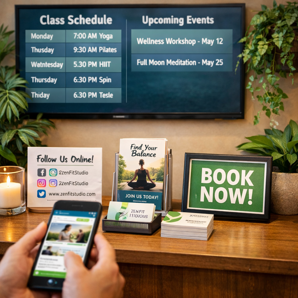 Customer finding your pilates, yoga, gym business online 